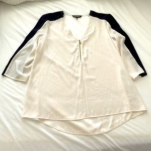 Express black and white 3/4 sleeve Blouse Large